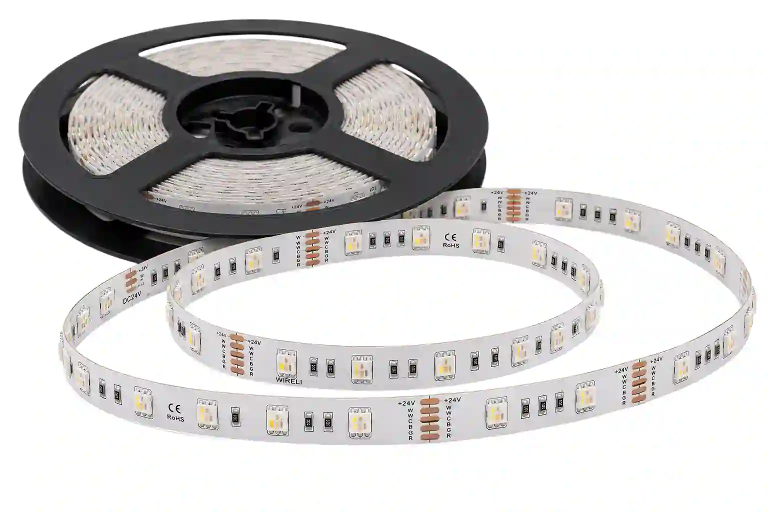 LED pásek RGBCCT 5v1 24V 24W/m WIRELI RGB-CTA šířka 12 mm na kotouči 5 metrů čipy 5050 SMD IP20